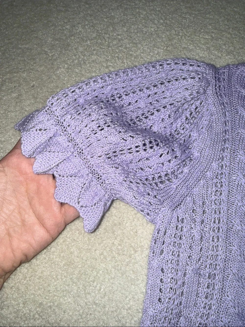 GAP Kids Lavender Knit Puff Sleeve Top